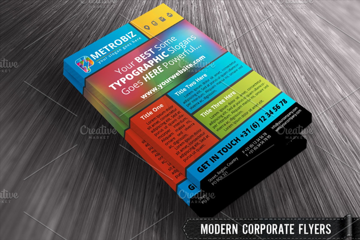 Polygonal Metro Style Flat Flyer, a Flyer Template by joyologo (Photo 2 of 5)