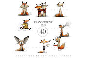 40 Quirky Fox Clipart Set, an Animal Illustration by Pati Charm Studio (Thumbnail 3 of 8)