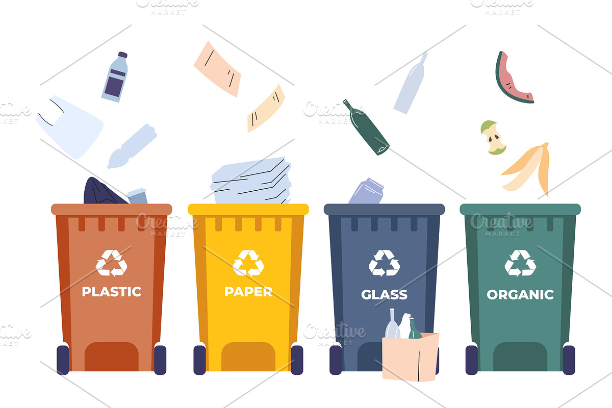 Sorting waste special street, an Illustration by Valerie Bodnar