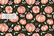 Watercolor pumpkins seamless pattern, a Pattern Graphic by SirenaArt (Thumbnail 7 of 13)