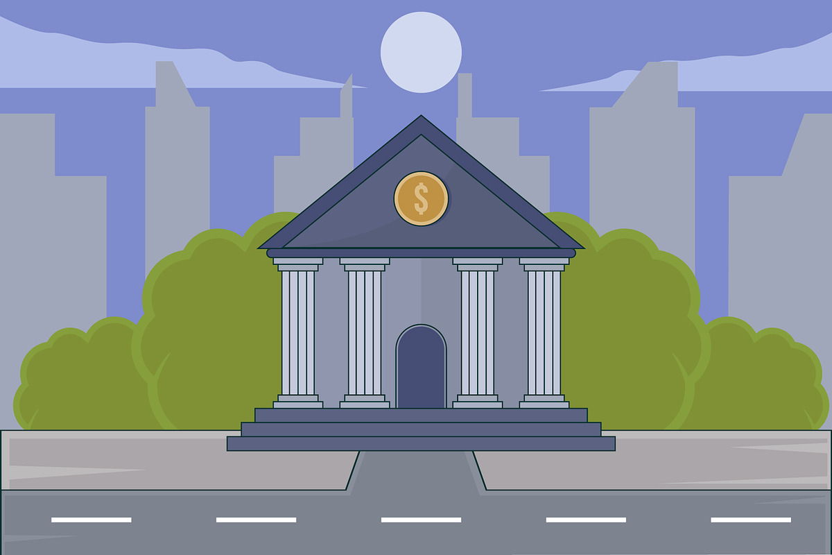 bank building with classical vector, a Finance Illustration by zyxroun shop (Photo 1 of 3)