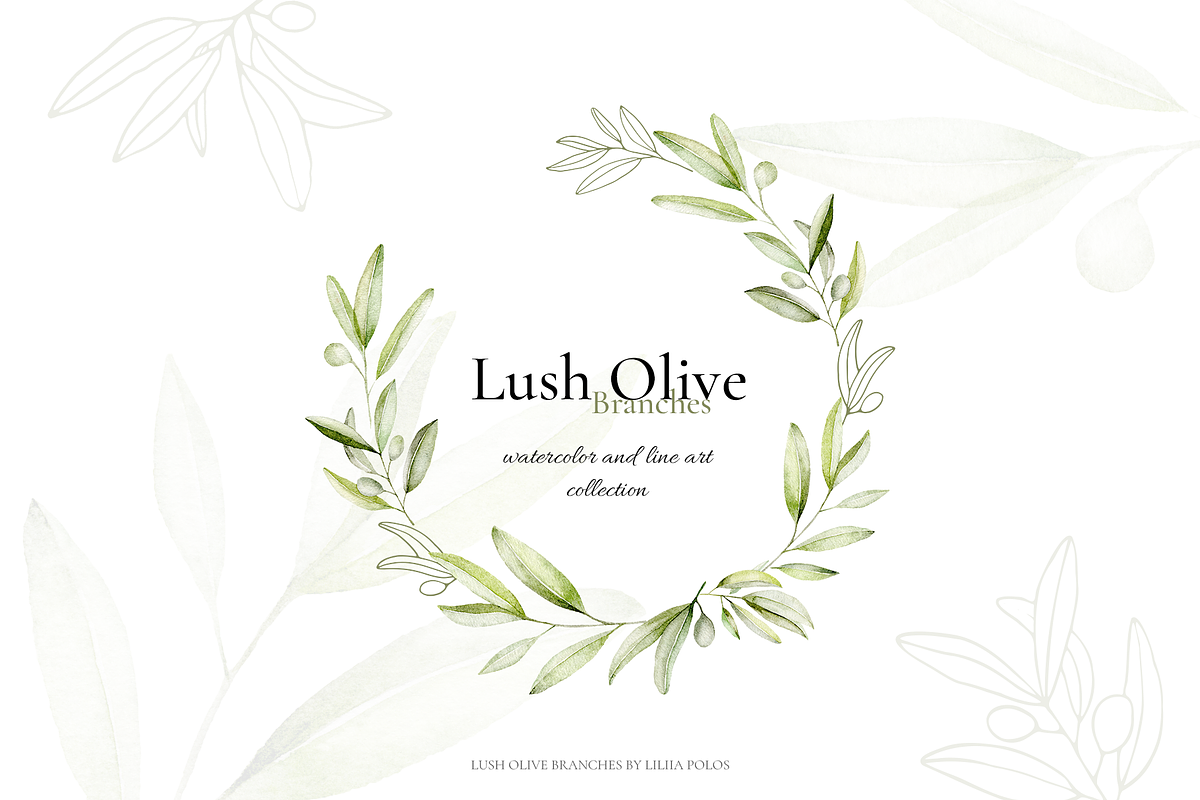 Olives – Watercolor & Line Art, a Decorative Illustration by Liliia Polos Illustration (Photo 1 of 12)