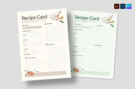 Recipe Card Template, a Card Template by BrandPacks