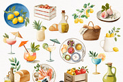 Mediterranean Amalfi Clipart Set, a Person Illustration by PaintPixelCo (Thumbnail 8 of 12)
