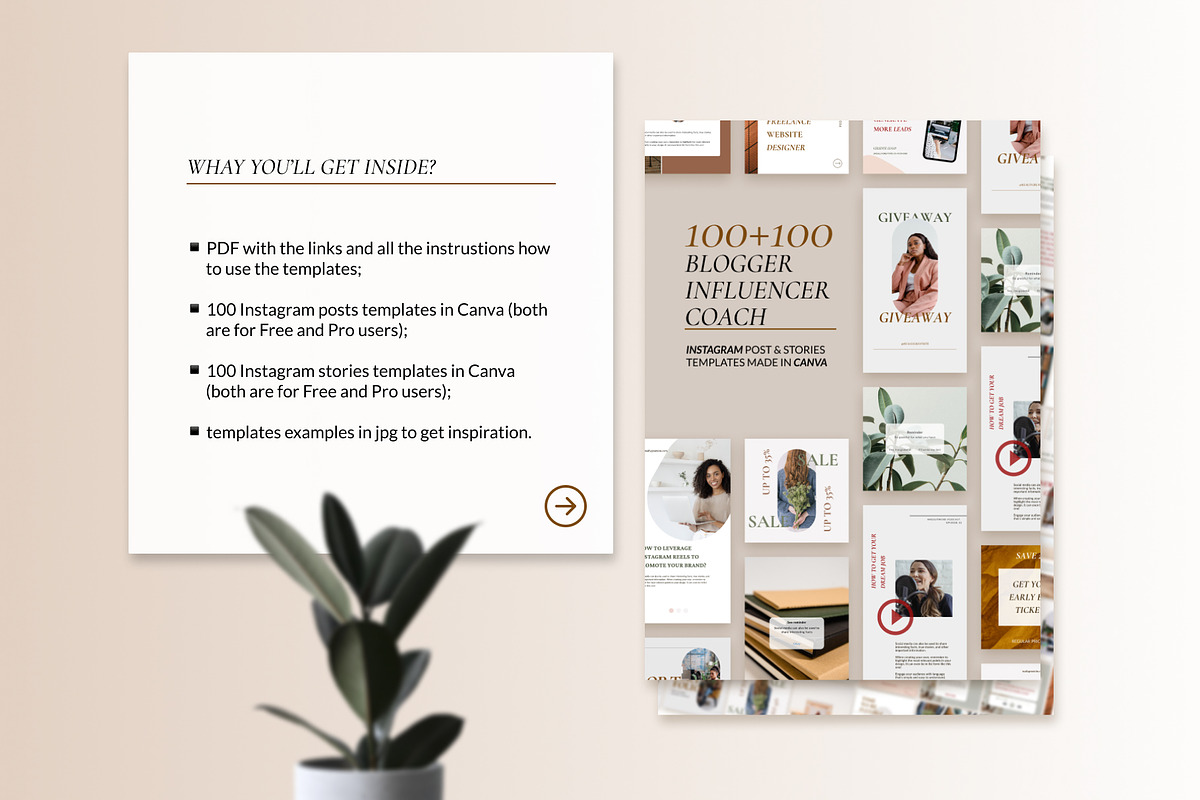 Influencer Instagram Canva templates, a Social Media Template by helgascandinavus (Photo 4 of 9)