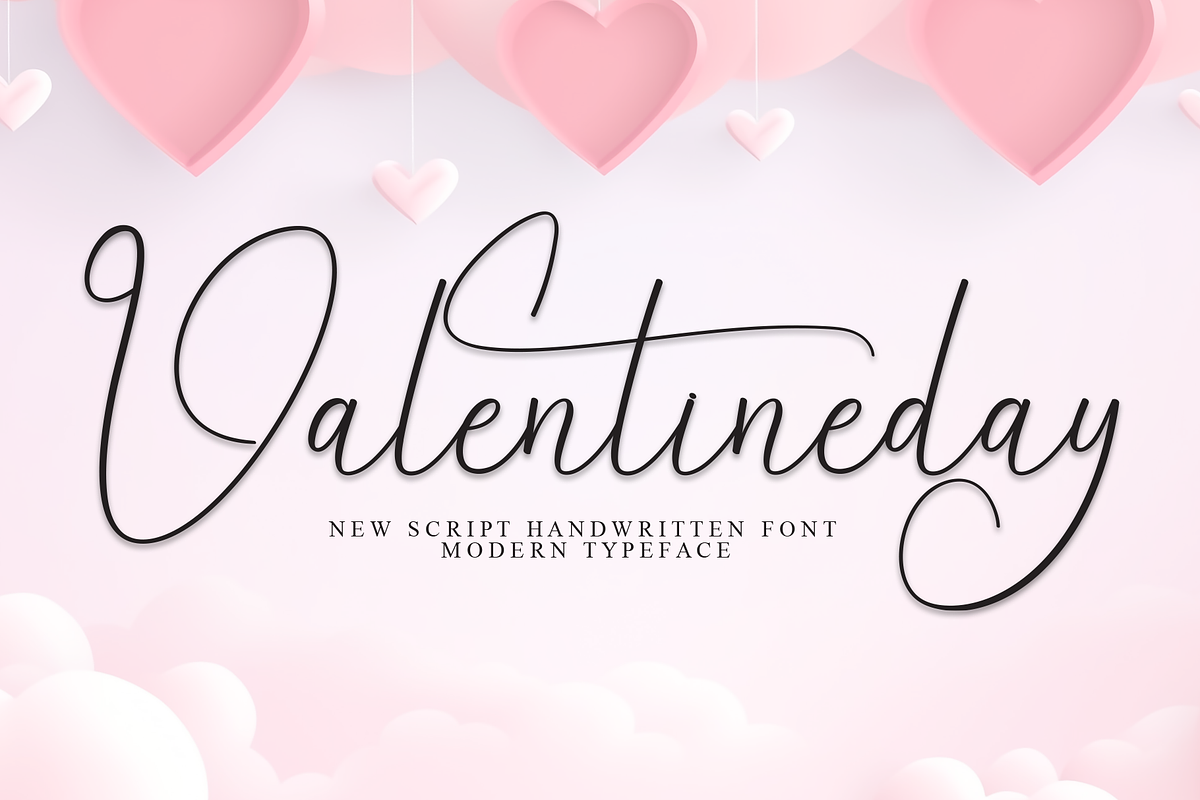 Valentineday | Script Font, a Handwritten Font by Scratchones (Photo 1 of 9)