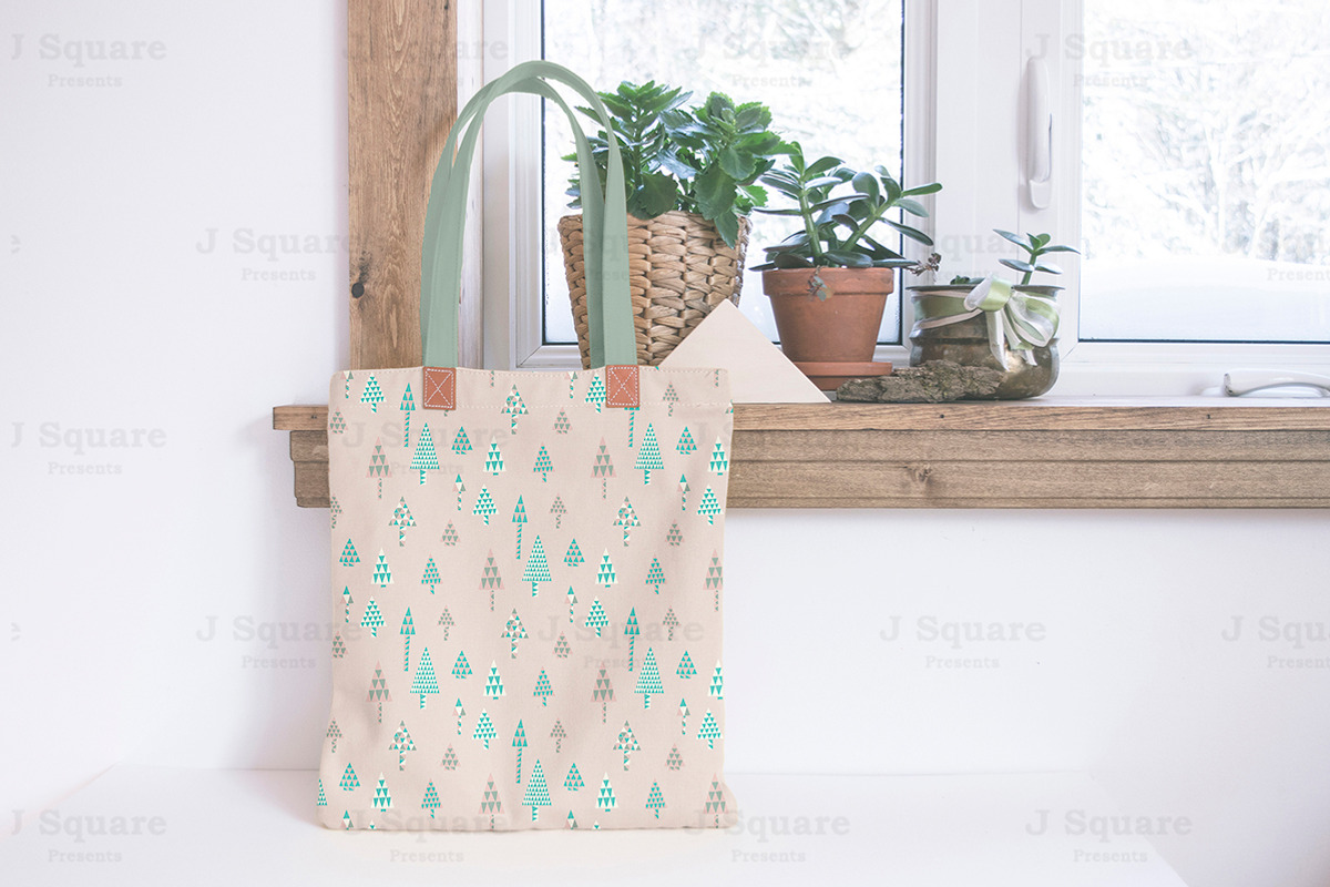 Woodland Polygon Tree Vector Pattern preview 3