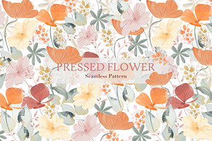 Pressed Flower Seamless Pattern