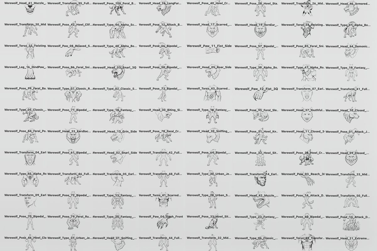 Werewolf Maker Procreate Stamps, a Brush Add-On by Selentaori Studio (Photo 2 of 12)