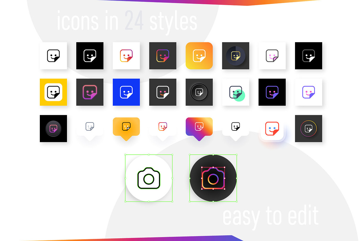 Instagram Icons Bundle, a Social Media Template by karnofff (Photo 2 of 14)