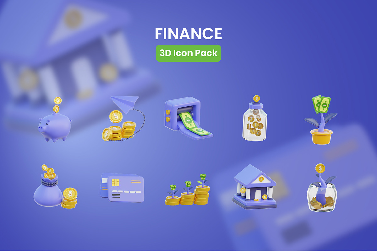 Finance 3D Icons, an Object 3D Model by Moonstd (Photo 2 of 3)