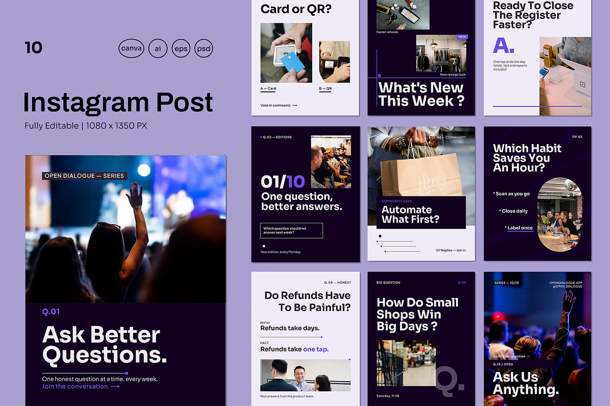 Modern Q&A Editorial Social Media, a Social Media Template by Pitchlook.Studio (Photo 1 of 3)