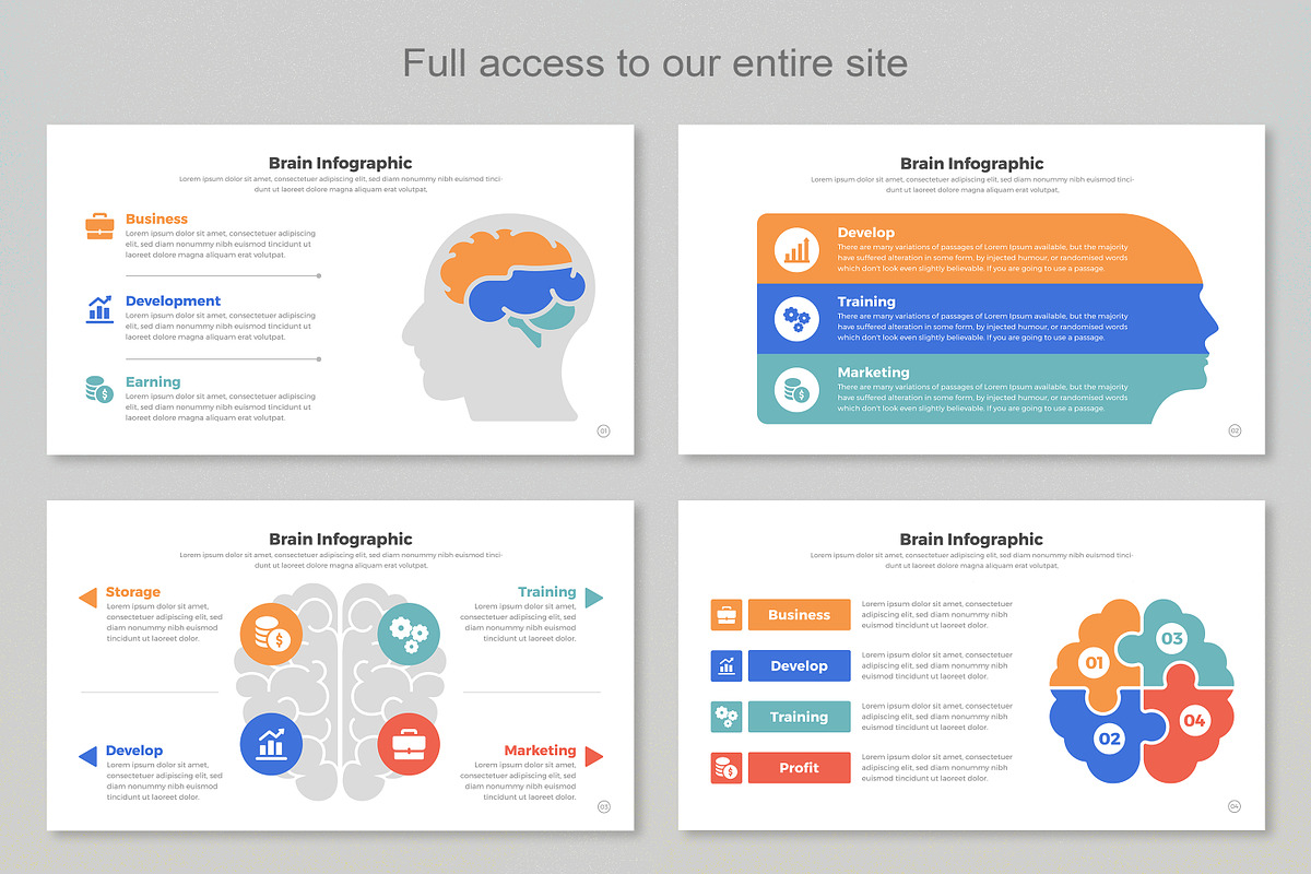 Brain infographic Google Slide, a Templates & Theme by Mighty-Slide (Photo 2 of 7)