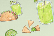 Watercolor Tacos & Margaritas, a Food Illustration by R.Ewers Designs (Thumbnail 2 of 3)