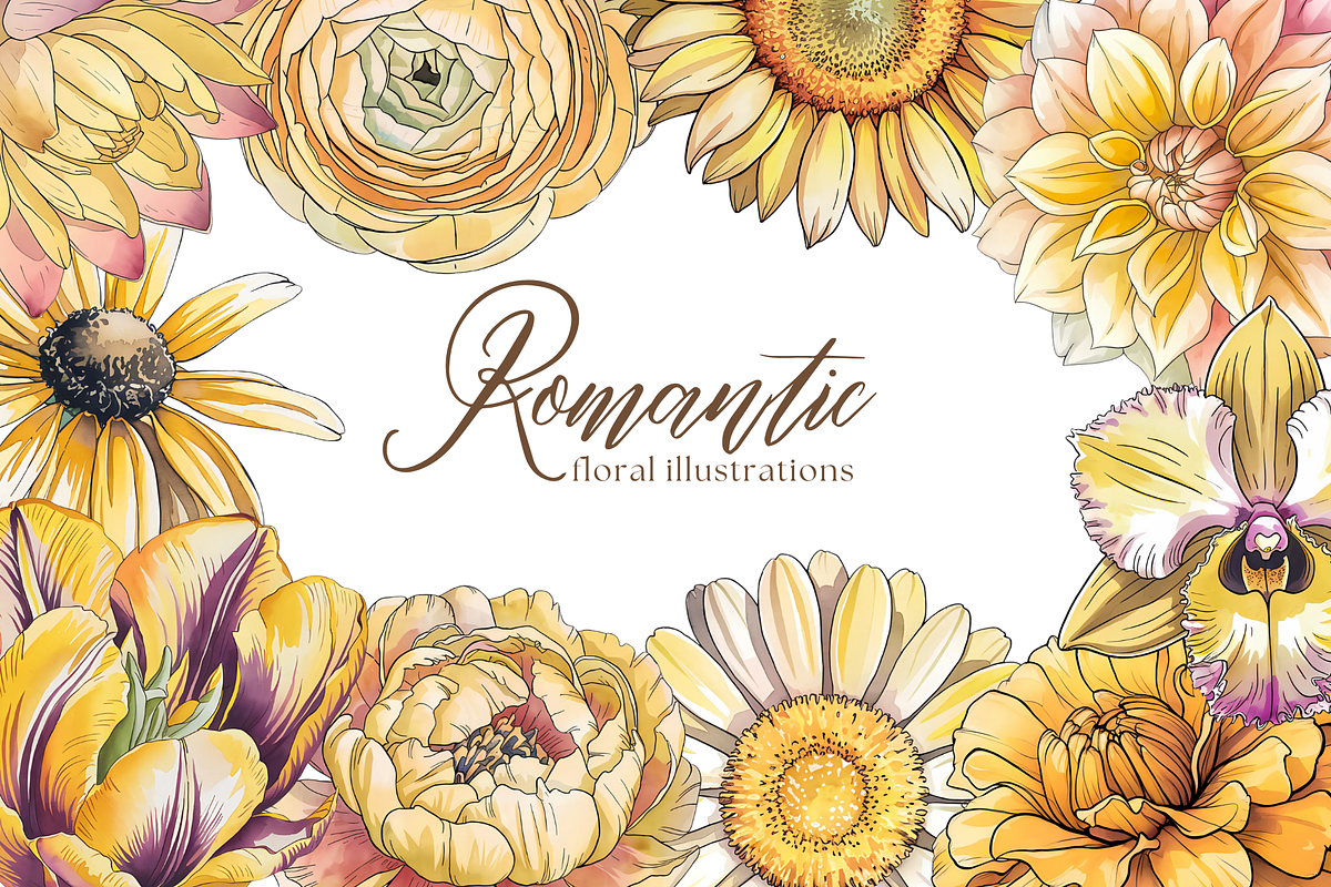 Watercolor Floral Illustration Set, a Decorative Illustration by Jessica E. Cornell (Photo 1 of 2)