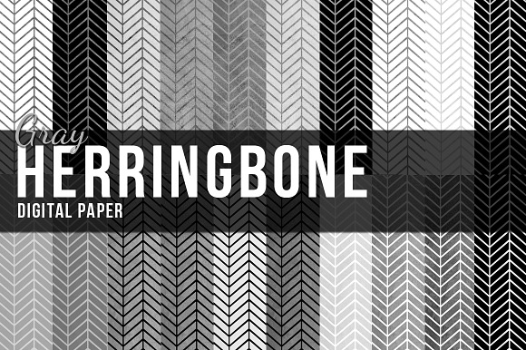 20 Gray Herringbone Papers