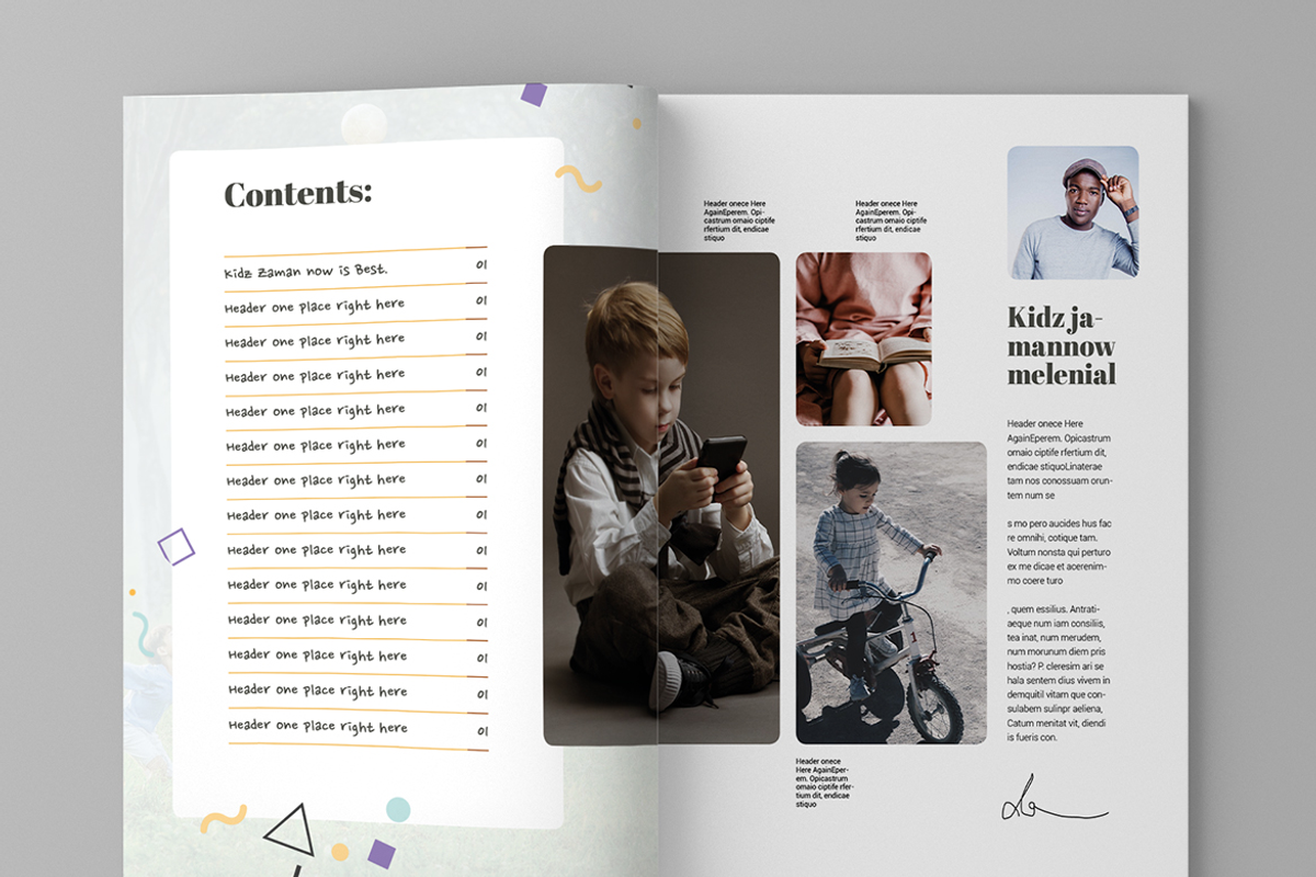Kidea - Magazine Template, a Magazine Template by inspirasign (Photo 3 of 9)