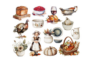 Thanksgiving Pilgrim Clipart Set