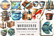 Fisherman Aesthetic Watercolor Clipa, an Illustration by CreationArt (Thumbnail 1 of 5)