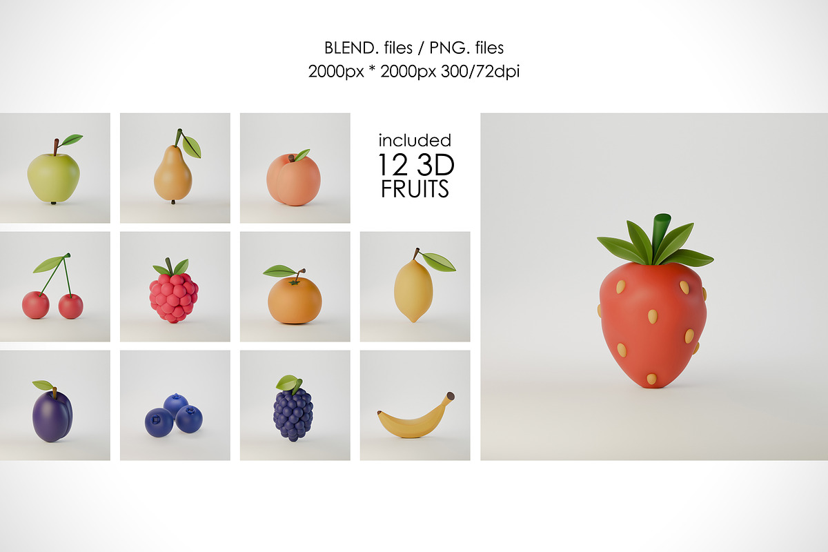 FRUITS, a Food & Drink 3D Model by K.SweeTheArt (Photo 4 of 7)