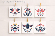 Folk Birds and Flowers Collection, an Illustration by Hanna's ArtLab (Thumbnail 2 of 7)