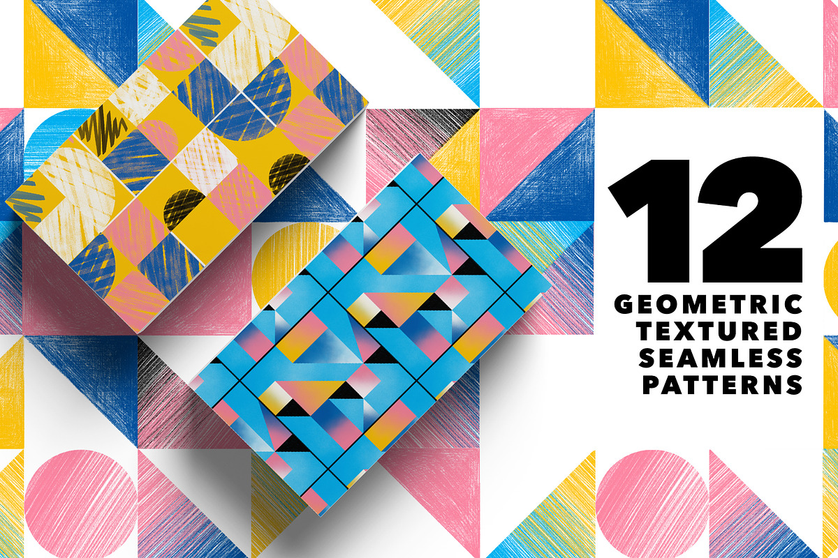 12 Geometric Textured Patterns, a Pattern Graphic by Joseph Chernashki (Photo 1 of 10)