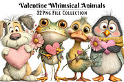Valentine Whimsical Animals Clipart, an Illustration by Dream Creation (Thumbnail 1 of 7)