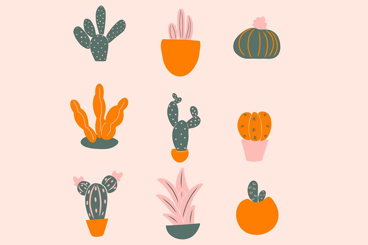 36 Cacti SVG Vectors w/ silhouettes, an Illustration by Moon Up Studio Digital (Photo 2 of 5)