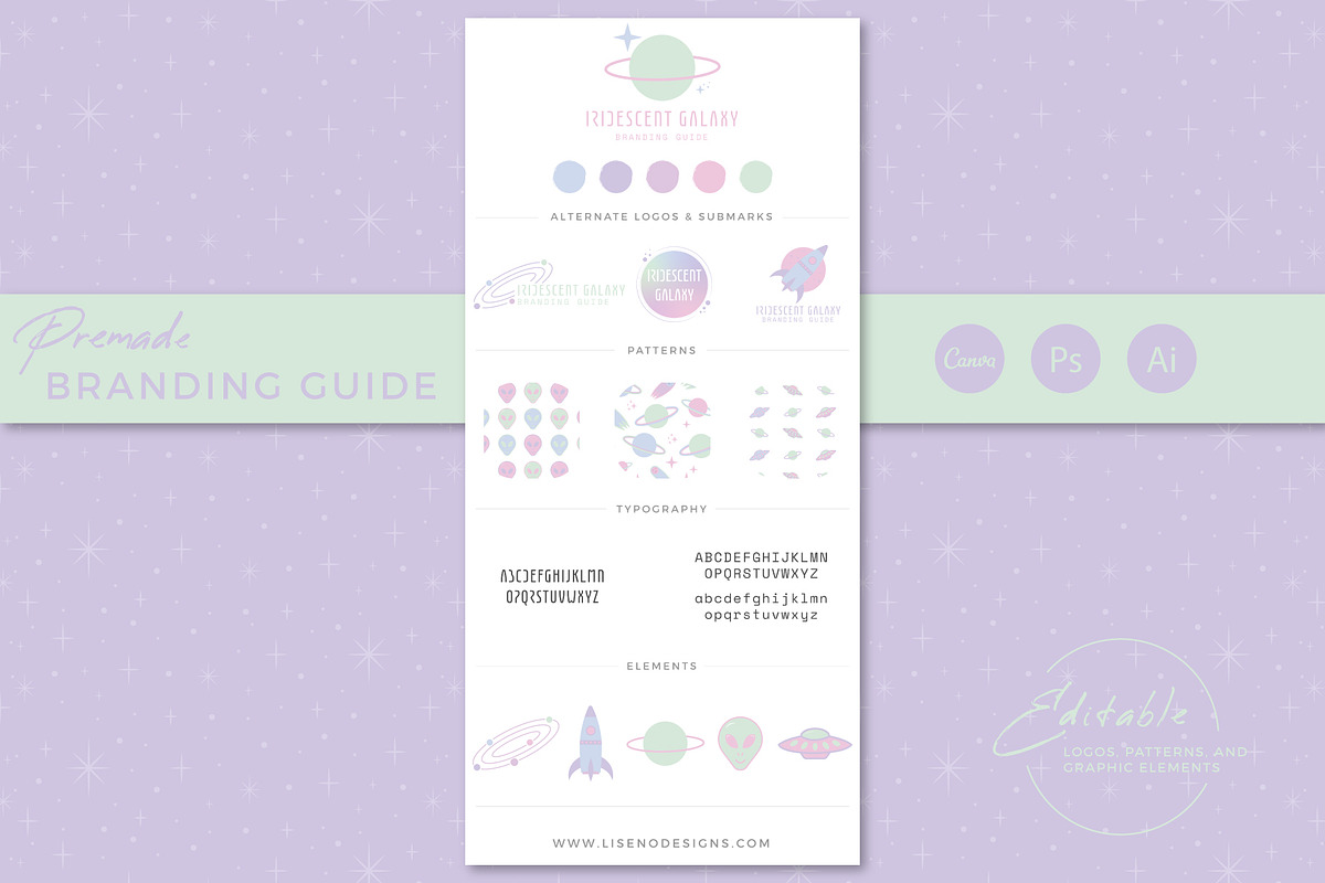 Pre-Made Brand: Iridescent Galaxy, a Social Media Template by Liseno Designs (Photo 1 of 4)
