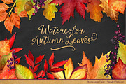 Watercolor Autumn Leaves Clipart, an Illustration by Amanda Ilkov (Thumbnail 2 of 3)
