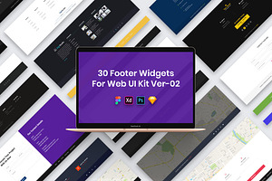 30 Footer Widgets For Web UI Kit