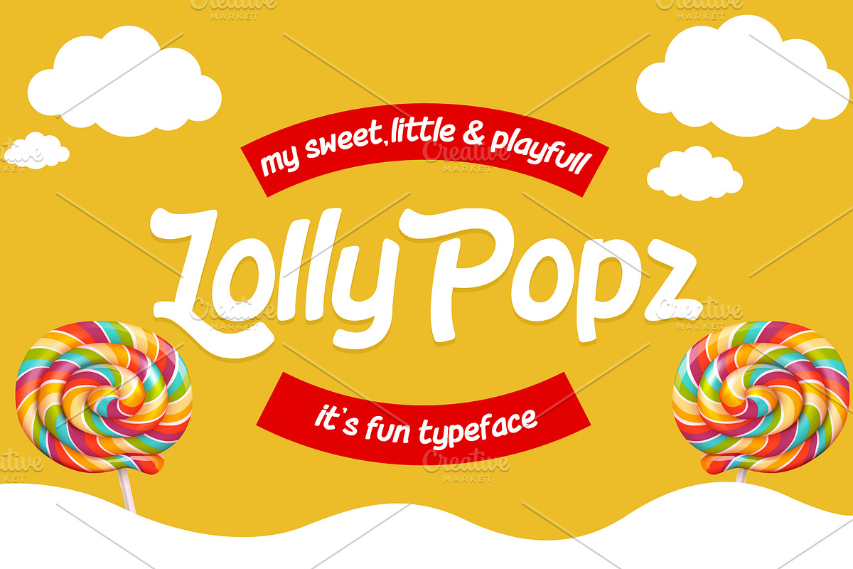 Lolly Popz Typeface, a Font by R4DS (Photo 1 of 6)
