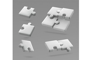 White 3d puzzle pieces, an Object Illustration by art PVP - market