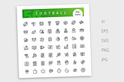 American Football  Line Icons Set, an Outline Icon by Voysla's Shop (Thumbnail 4 of 4)