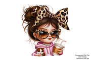Girl Leopard Bow Clipart PNG Bundle, a Graphic by Clipart Bloom (Thumbnail 4 of 12)