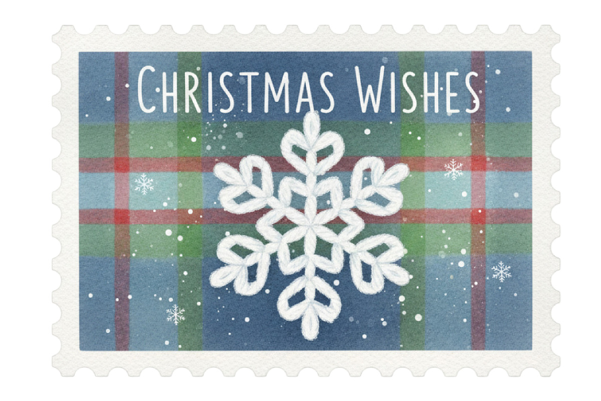 Faux Yarn Christmas Postage Stamp, an Illustration by Designking (Photo 3 of 5)
