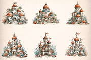whimsical summer sandcastle clipart, an Illustration by GatewayDesign (Thumbnail 3 of 7)
