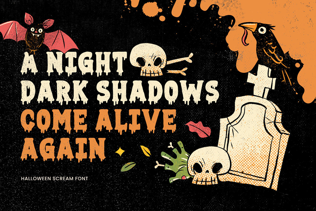 Halloween Screams - Halloween Font, a Handwritten Font by Umitype (Photo 2 of 8)