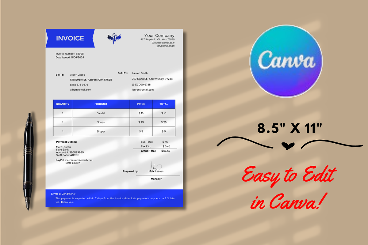 Professional Invoice, a Marketing Template by Digitynpro