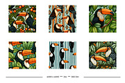 Toucans Retro Art Style Designs, a Pattern Graphic by karenfoleyphoto (Thumbnail 10 of 13)