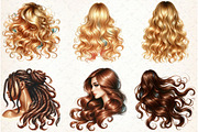 Hair Clipart, Long Hair, Natural Hai, an Illustration by Libby Wishes (Thumbnail 7 of 7)