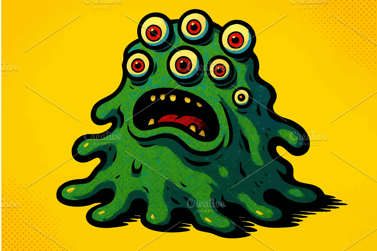 Multi-Eyed Slime Monster vector, an Animal Illustration by AlexArt