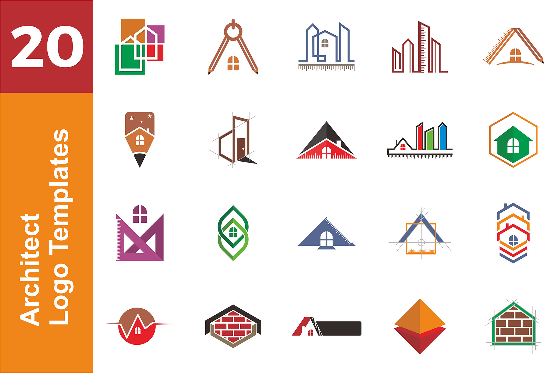 20 Logo Architect Templates Bundle, a Branding & Logo Template by ...
