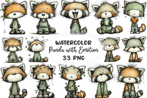 Panda with Emotion Clipart Bundle, an Illustration by CraftArtStudio