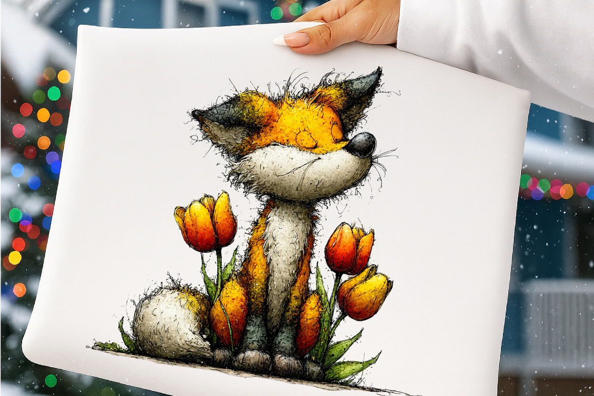 Whimsical spring funny fox clipart, an Illustration by SinaCreation (Photo 3 of 11)