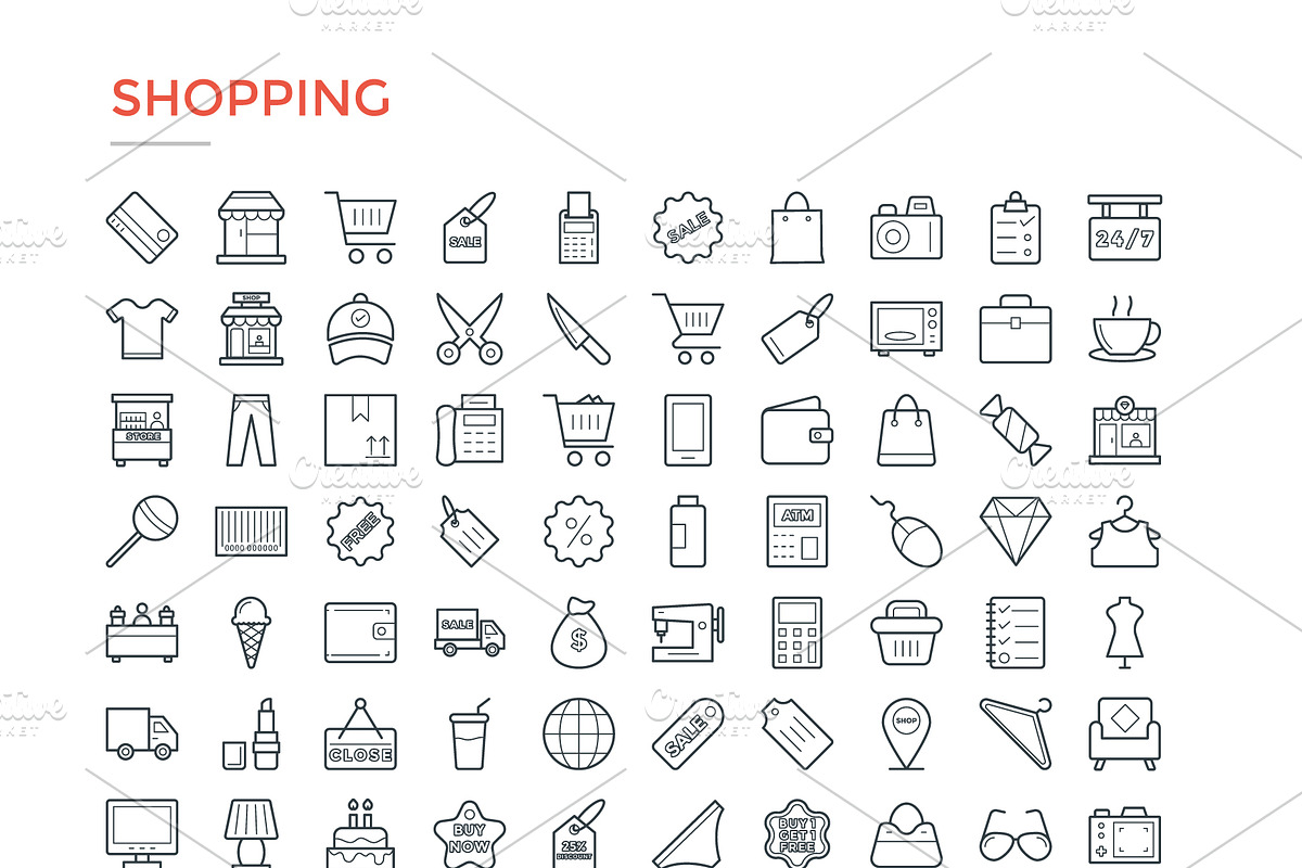 4800 Line Icons Pack, an Outline Icon by Vectors Market (Photo 14 of 20)
