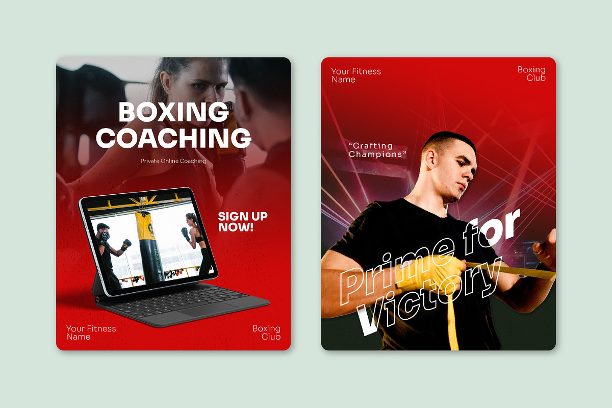 Boxing Social Media Kit Template, a Social Media Template by SecondBrain Store (Photo 5 of 10)