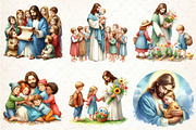 Jesus with Kids Clipart, an Illustration by DreamCafeArt (Thumbnail 3 of 3)