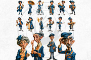 Teal Whimsy Borough Quirky Cliparts, a Person Illustration by ThatsDesignArt (Thumbnail 5 of 10)