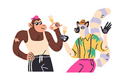 Funny animals at birthday party set, an Animal Illustration by Good Studio (Thumbnail 4 of 7)